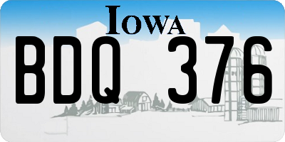 IA license plate BDQ376