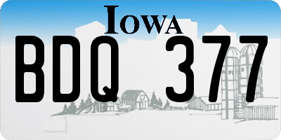 IA license plate BDQ377
