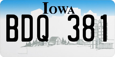 IA license plate BDQ381