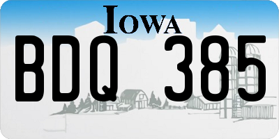 IA license plate BDQ385