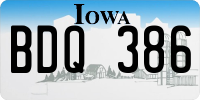 IA license plate BDQ386