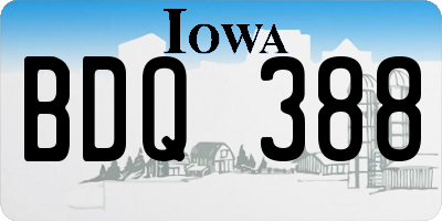 IA license plate BDQ388