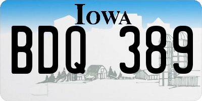 IA license plate BDQ389