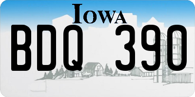 IA license plate BDQ390