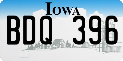 IA license plate BDQ396