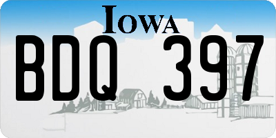 IA license plate BDQ397