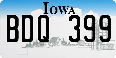 IA license plate BDQ399