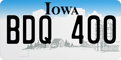 IA license plate BDQ400