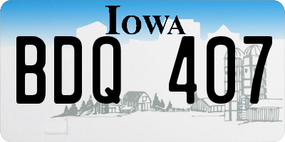 IA license plate BDQ407