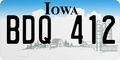 IA license plate BDQ412