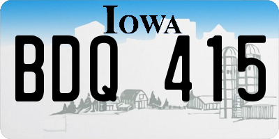 IA license plate BDQ415