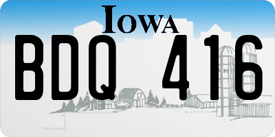 IA license plate BDQ416