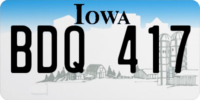 IA license plate BDQ417