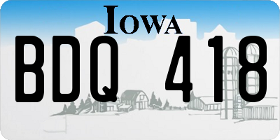 IA license plate BDQ418