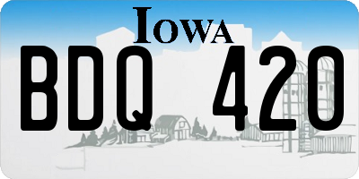 IA license plate BDQ420