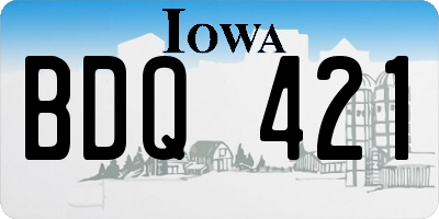 IA license plate BDQ421