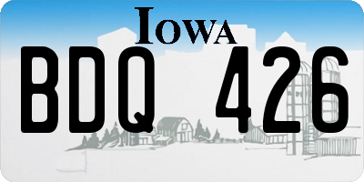IA license plate BDQ426