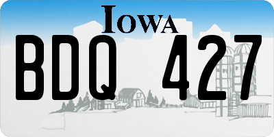 IA license plate BDQ427