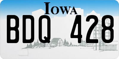 IA license plate BDQ428