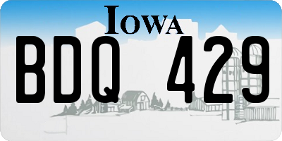 IA license plate BDQ429