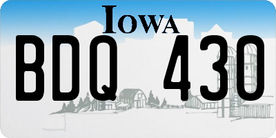 IA license plate BDQ430