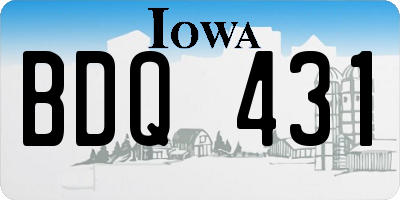 IA license plate BDQ431