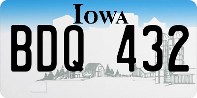 IA license plate BDQ432