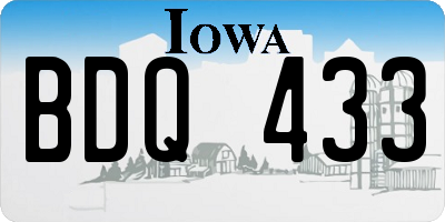 IA license plate BDQ433