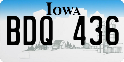 IA license plate BDQ436