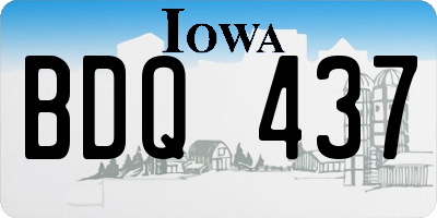 IA license plate BDQ437