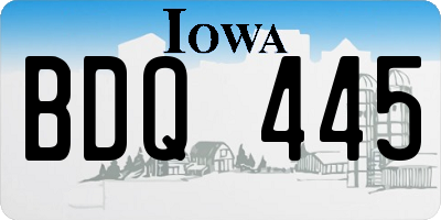 IA license plate BDQ445