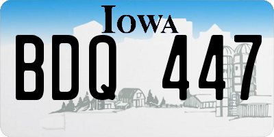 IA license plate BDQ447