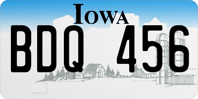 IA license plate BDQ456