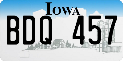 IA license plate BDQ457