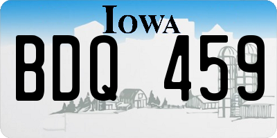 IA license plate BDQ459