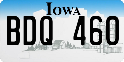 IA license plate BDQ460