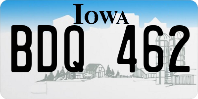 IA license plate BDQ462