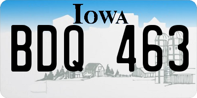 IA license plate BDQ463