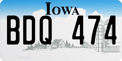 IA license plate BDQ474
