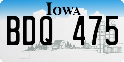 IA license plate BDQ475