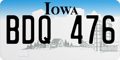 IA license plate BDQ476