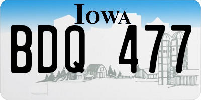 IA license plate BDQ477