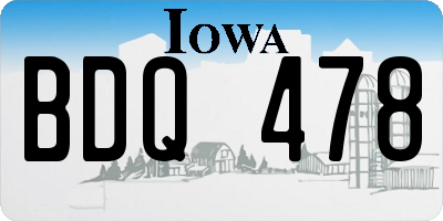 IA license plate BDQ478