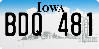 IA license plate BDQ481