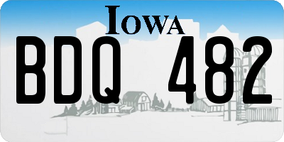IA license plate BDQ482