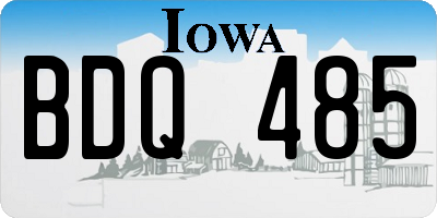 IA license plate BDQ485