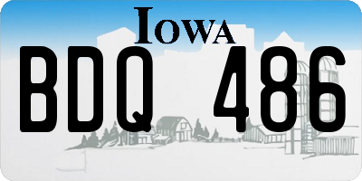 IA license plate BDQ486