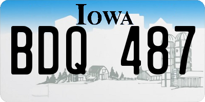 IA license plate BDQ487