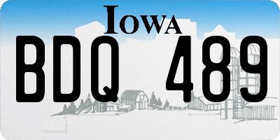 IA license plate BDQ489