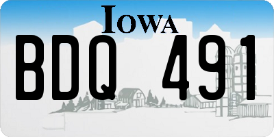 IA license plate BDQ491